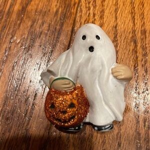 Fun World PIN Halloween Vintage GHOST Trick or Treat GLITTER JOL 1980s